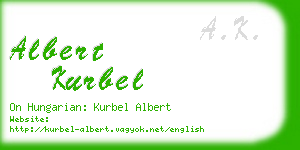 albert kurbel business card